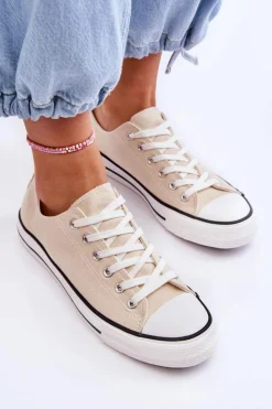 Hot Trampki Klasyczne Niskie Damskie Jasnobeżowe Vegas Damskie Trampki Damskie Niskie