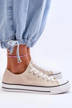 Hot Trampki Klasyczne Niskie Damskie Jasnobeżowe Vegas Damskie Trampki Damskie Niskie