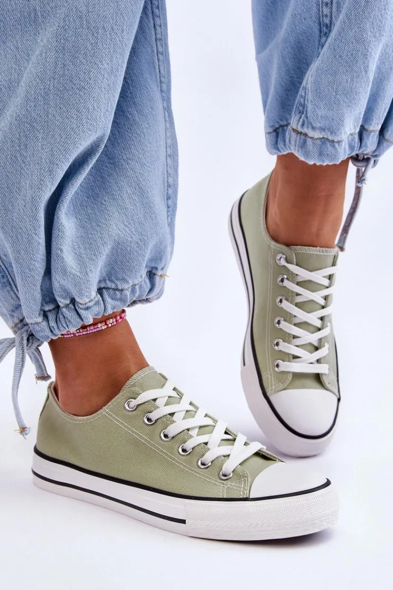 Trampki Damskie Niskie>Boto Trampki Klasyczne Niskie Damskie Jasnozielone Vegas