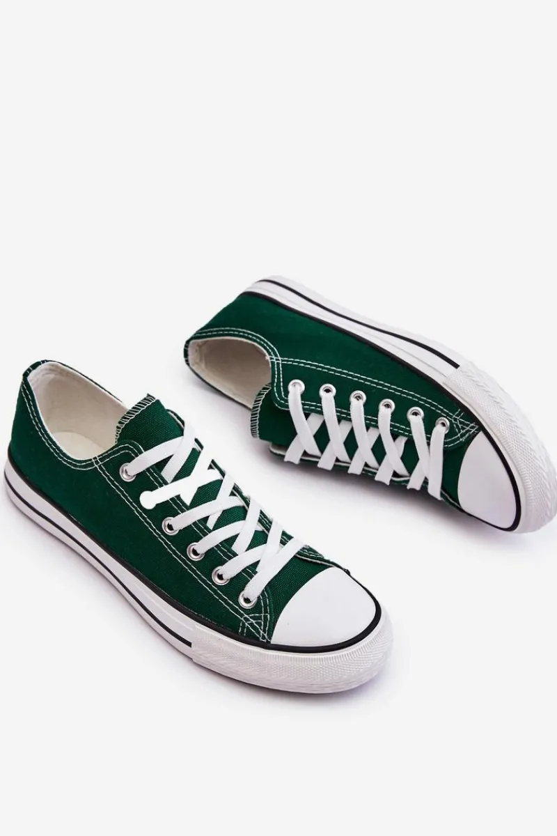 Trampki Damskie Niskie>Boto Trampki Klasyczne Niskie Damskie Zielone Vegas