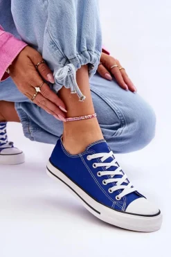 Hot Boto Trampki Klasyczne Niskie Damskie Niebieskie Vegas