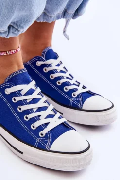 Hot Boto Trampki Klasyczne Niskie Damskie Niebieskie Vegas