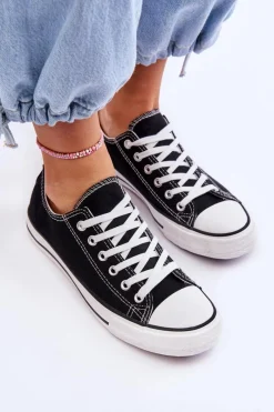 Outlet Trampki Klasyczne Niskie Damskie Czarne Vegas Damskie Trampki Damskie Niskie