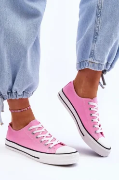 Sale Boto Trampki Klasyczne Niskie Damskie Różowe Vegas