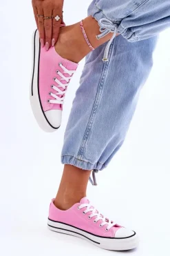 Sale Boto Trampki Klasyczne Niskie Damskie Różowe Vegas