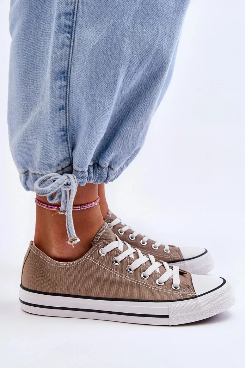 Trampki Damskie Niskie>Boto Trampki Klasyczne Niskie Damskie Beżowe Vegas