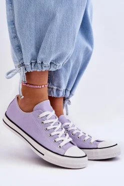 Sale Boto Trampki Klasyczne Niskie Damskie Fioletowe Vegas