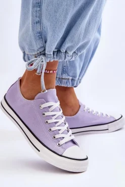 Sale Boto Trampki Klasyczne Niskie Damskie Fioletowe Vegas