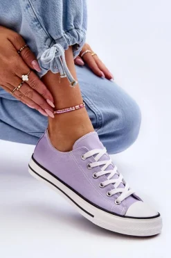 Sale Boto Trampki Klasyczne Niskie Damskie Fioletowe Vegas