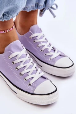 Sale Boto Trampki Klasyczne Niskie Damskie Fioletowe Vegas