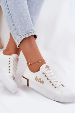 Trampki Damskie Niskie>Lee Cooper Trampki Materiałowe Damskie LCW-25-31-3428L Białe Biały