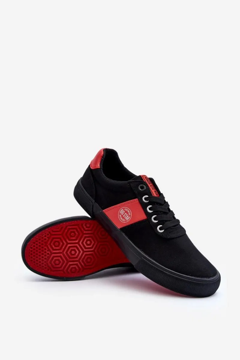 Outlet Trampki Materiałowe Męskie Big Star JJ174255 Czarne Męskie Trampki Męskie Big Star|Trampki Niskie