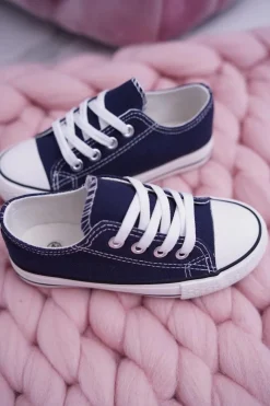 Hot Trampki Młodzieżowe Buty Granatowe Filemon Damskie Trampki Damskie Niskie