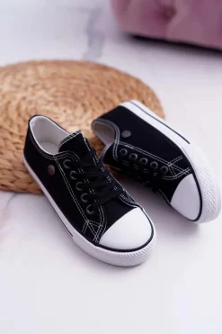 Trampki Damskie Niskie>Boto Trampki Młodzieżowe Damskie Buty Czarne Justika