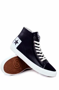 Outlet Big Star Shoes Trampki Męskie Big Star Granatowe EE174065