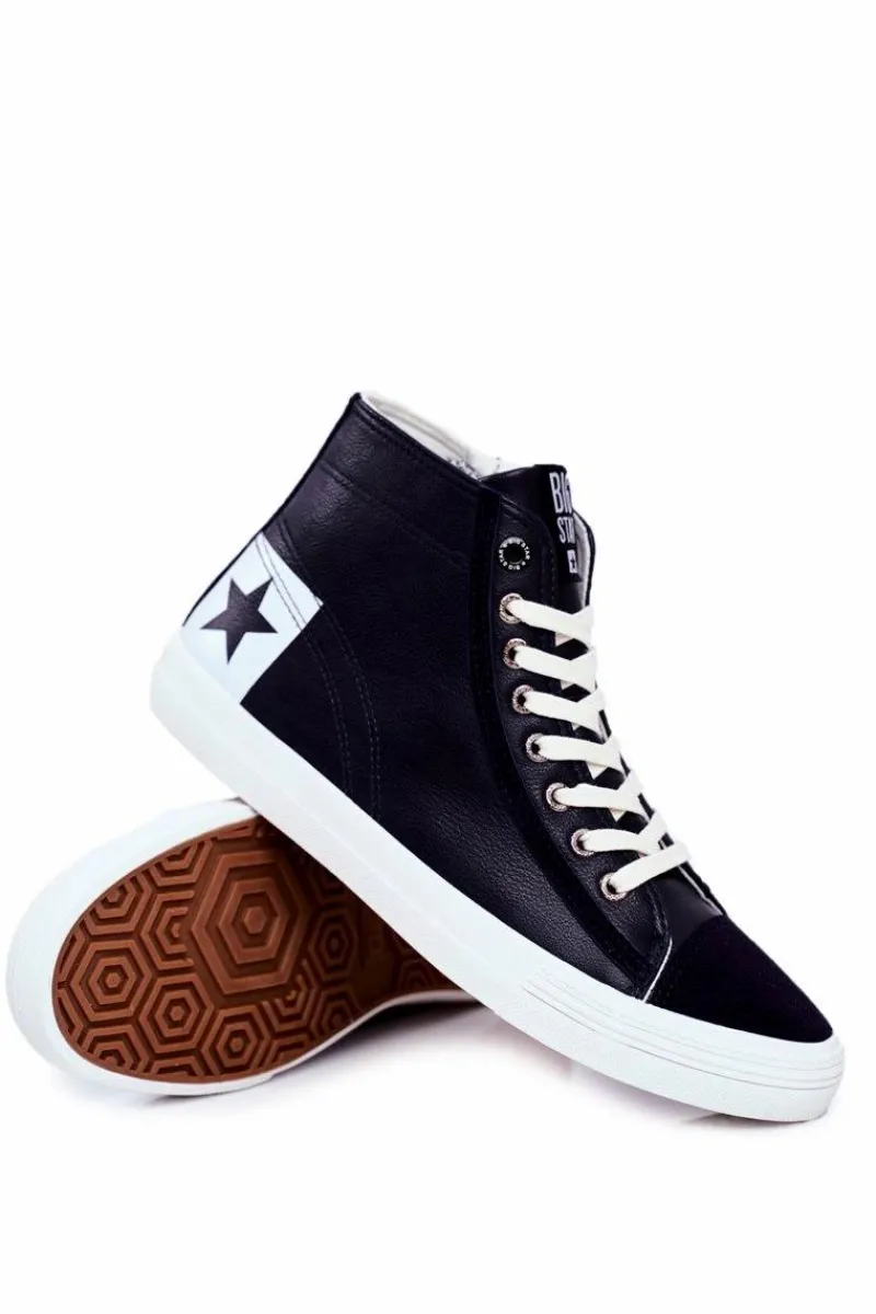 Outlet Big Star Shoes Trampki Męskie Big Star Granatowe EE174065