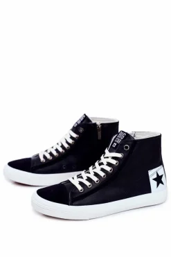 Outlet Big Star Shoes Trampki Męskie Big Star Granatowe EE174065