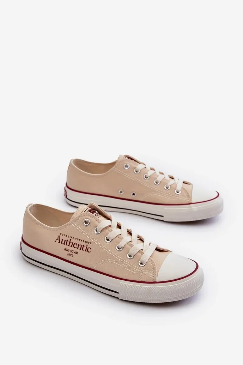 Outlet Trampki Męskie Big Star NN174058 Beżowe Męskie Trampki Męskie Big Star|Trampki Niskie