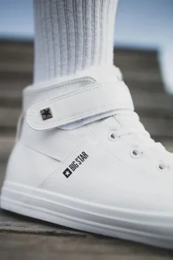 Outlet Big Star Shoes Trampki Męskie Big Star Ocieplane Białe Y174024FW Biały