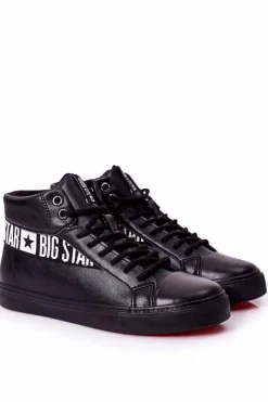 Hot Trampki Męskie Big Star Wysokie Czarne EE174339 Męskie Trampki Męskie Big Star|Trampki Wysokie