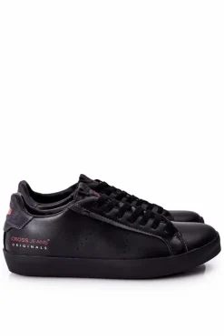 Sale Trampki Męskie Czarne II1R4013C Męskie Trampki Męskie Cross Jeans
