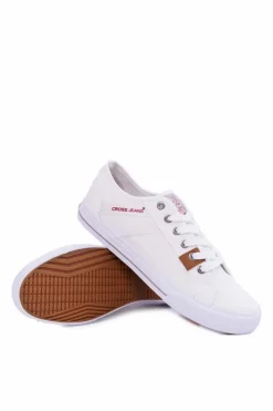Outlet Cross Jeans Trampki Męskie Klasyczne Materiałowe Białe DD1R4029
