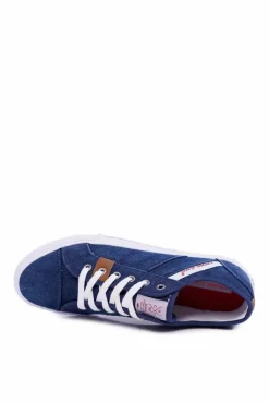 Sale Trampki Męskie Klasyczne Jeans Granatowe DD1R4027 Męskie Trampki Męskie Cross Jeans|Trampki Niskie