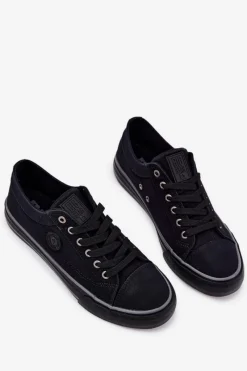 Big Star Shoes Trampki Męskie Materiałowe Big Star RR174338 Czarne Czarny