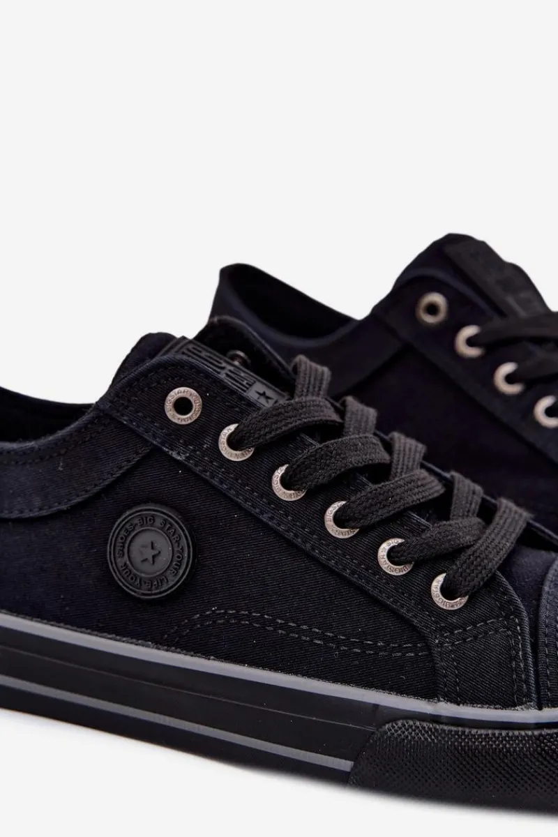 Big Star Shoes Trampki Męskie Materiałowe Big Star RR174338 Czarne Czarny