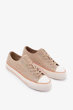 Hot Big Star Shoes Trampki Męskie Na Platformie Big Star RR174323 Beżowe Beżowy