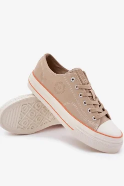 Hot Big Star Shoes Trampki Męskie Na Platformie Big Star RR174323 Beżowe Beżowy