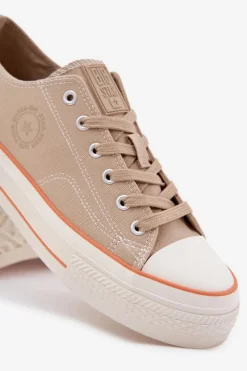 Hot Big Star Shoes Trampki Męskie Na Platformie Big Star RR174323 Beżowe Beżowy