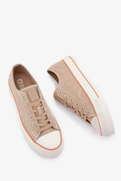 Hot Big Star Shoes Trampki Męskie Na Platformie Big Star RR174323 Beżowe Beżowy