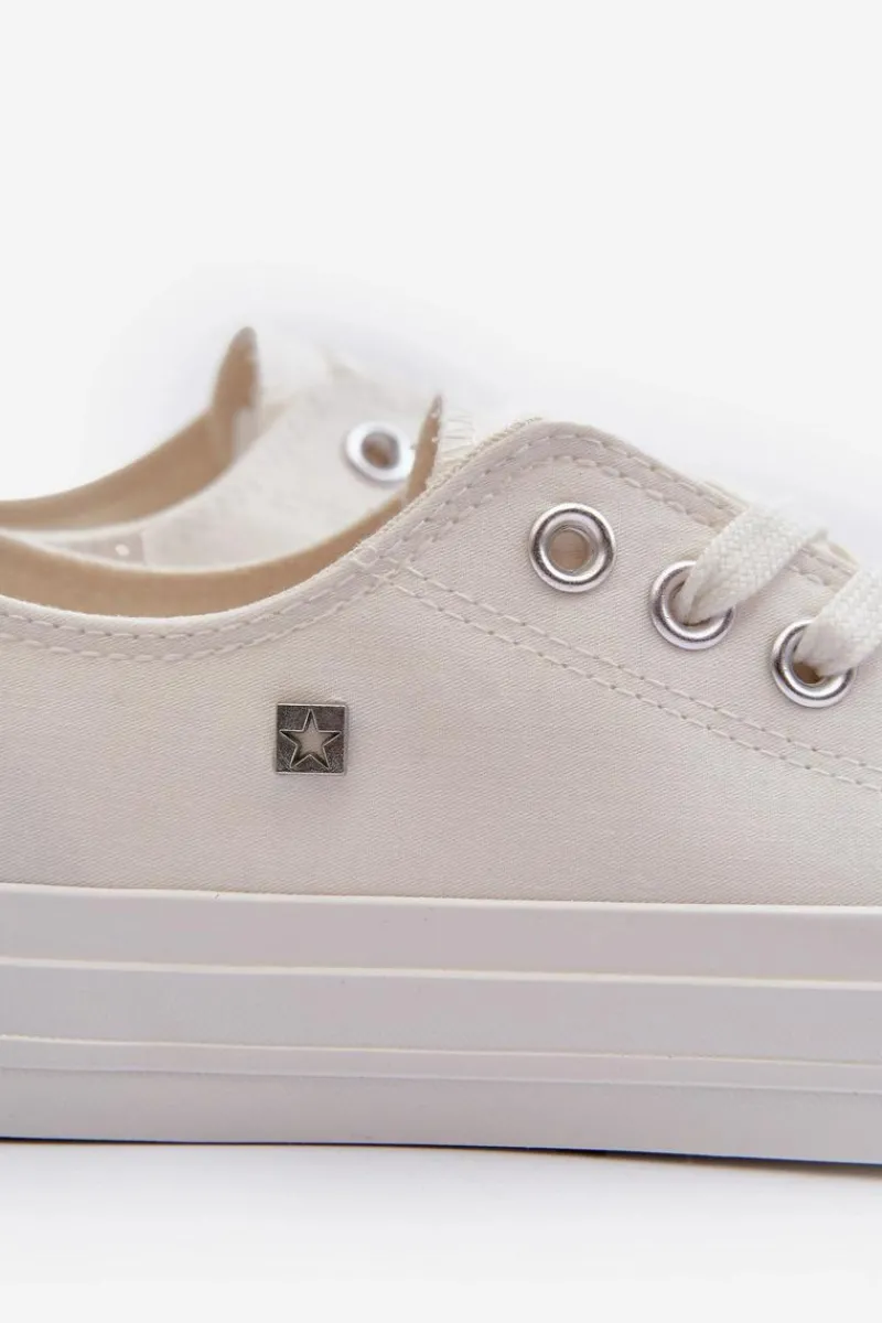 Sale Trampki Męskie Niskie Big Star NN174111 Białe Męskie Trampki Męskie Big Star|Trampki Niskie