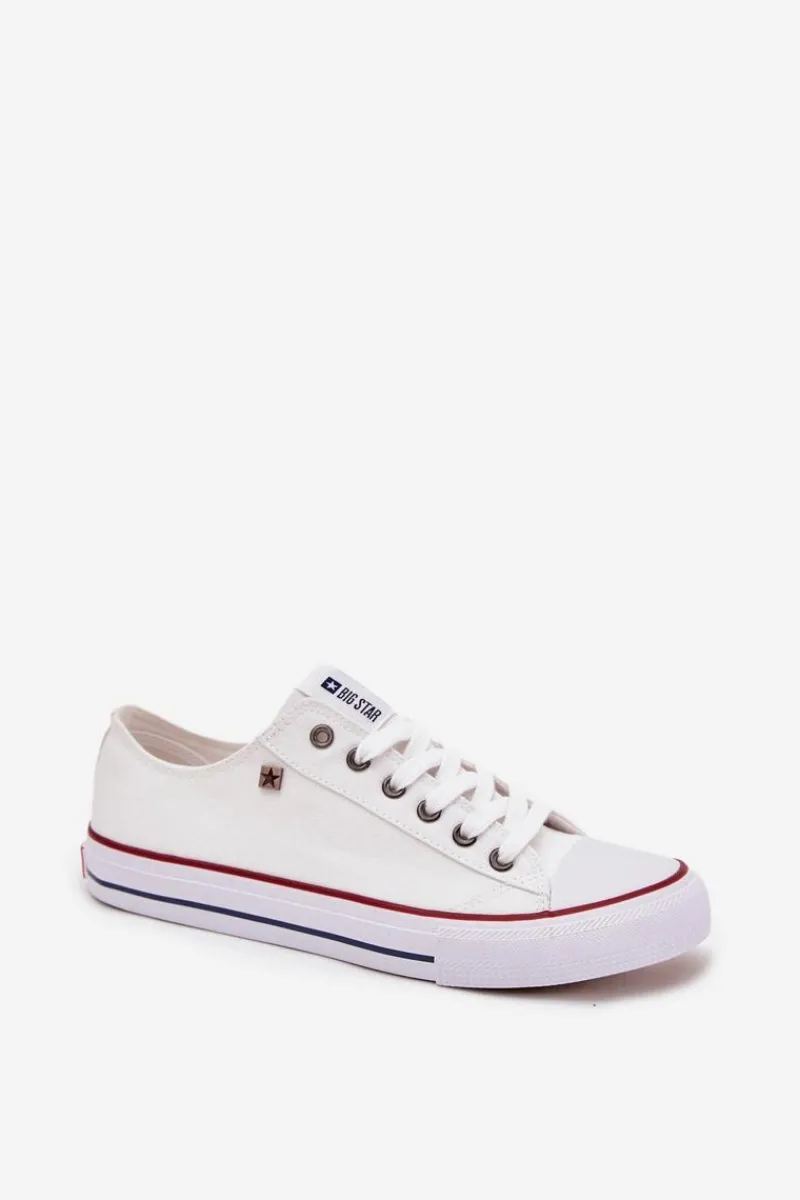 Online Big Star Shoes Trampki Męskie Niskie Materiałowe Big Star DD174500 Białe Biały