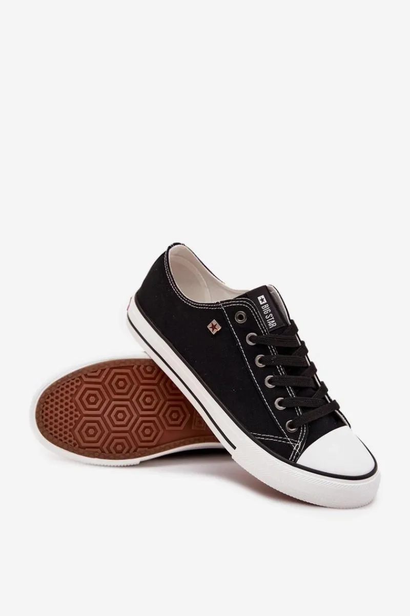 Trampki Męskie Big Star|Trampki Niskie>Big Star Shoes Trampki Męskie Niskie Materiałowe Big Star DD174504 Czarne Czarny