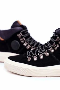 Discount Big Star Shoes Trampki Męskie Skórzane Big Star Czarne GG174330