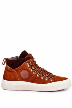 Trampki Męskie Big Star|Trampki Wysokie></noscript>Big Star Shoes Trampki Męskie Skórzane Big Star Camel GG174332