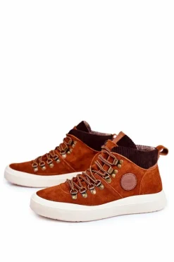 Trampki Męskie Big Star|Trampki Wysokie></noscript>Big Star Shoes Trampki Męskie Skórzane Big Star Camel GG174332