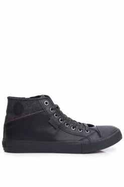 Clearance Big Star Shoes Trampki Męskie Wysokie Big Star Czarne EE174102