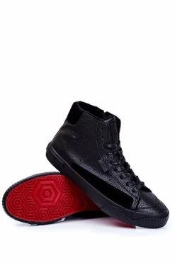 Clearance Big Star Shoes Trampki Męskie Wysokie Big Star Czarne GG174141