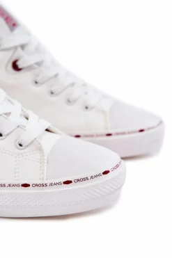 Cross Jeans Trampki Męskie Wysokie Ocieplone KK1R4056C Białe Biały