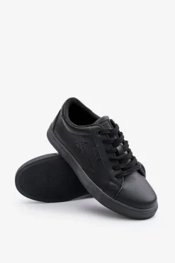 New Big Star Shoes Trampki Męskie Z Eko Skóry Big Star OO174021 Hi-Poly System Czarne Czarny