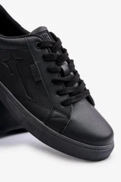 New Big Star Shoes Trampki Męskie Z Eko Skóry Big Star OO174021 Hi-Poly System Czarne Czarny