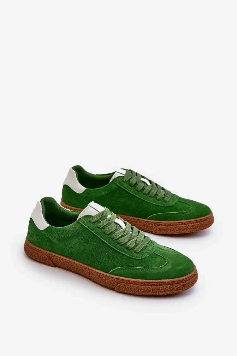 Trampki Męskie Big Star|Trampki Niskie>Big Star Shoes Trampki Męskie Zamszowe Big Star NN174188 Zielone