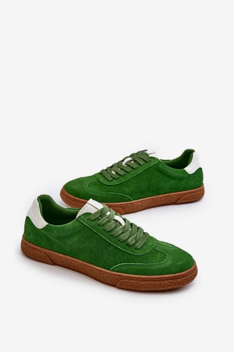 Trampki Męskie Big Star|Trampki Niskie>Big Star Shoes Trampki Męskie Zamszowe Big Star NN174188 Zielone