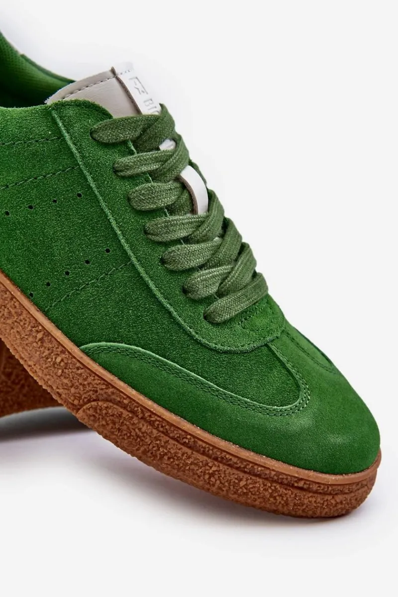 Trampki Męskie Big Star|Trampki Niskie>Big Star Shoes Trampki Męskie Zamszowe Big Star NN174188 Zielone