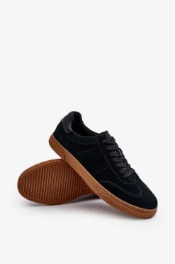 Sale Big Star Shoes Trampki Męskie Zamszowe Big Star NN174187 Czarne Czarny