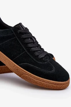 Sale Big Star Shoes Trampki Męskie Zamszowe Big Star NN174187 Czarne Czarny