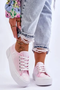 Discount Lee Cooper Trampki Na Platformie LCW-23-31-1781L Różowe